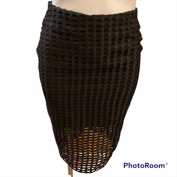 - ENDLESS ROSE Black see-through window pane skirt - Picture 11 of 11